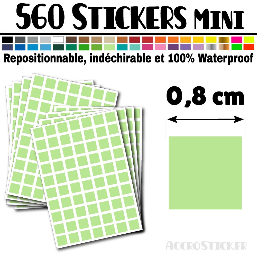 560 Carrés 0,8 cm - Stickers mini gommettes 560 Carrés 0,8 cm - Stickers mini gommettes