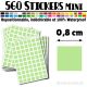 560 Carrés 0,8 cm - Stickers mini gommettes