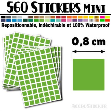 560 Carrés 0,8 cm - Stickers mini gommettes