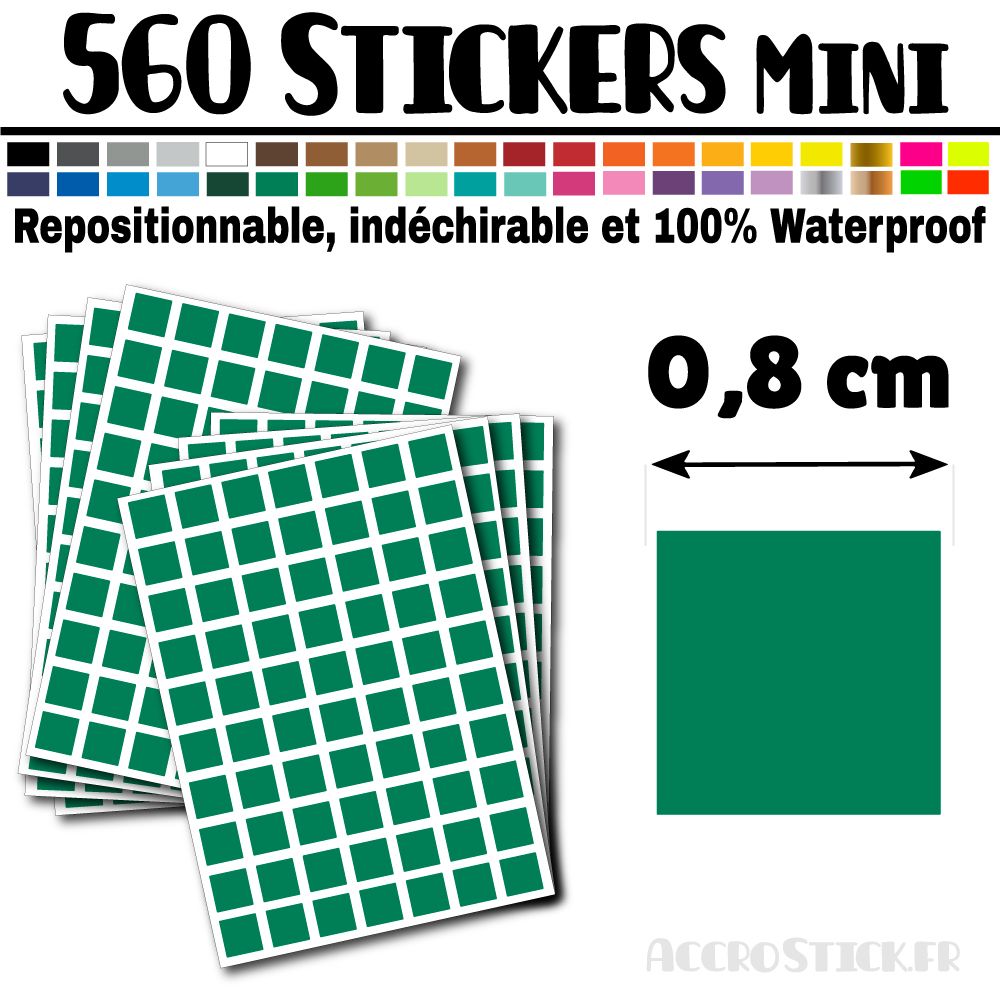 560 Carrés 0,8 cm - Stickers mini gommettes 560 Carrés 0,8 cm - Stickers mini gommettes