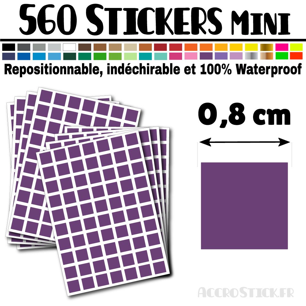 560 Carrés 0,8 cm - Stickers mini gommettes 560 Carrés 0,8 cm - Stickers mini gommettes