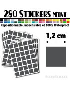 280 Carrés 1,2 cm - Stickers mini gommettes