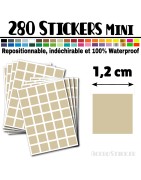 280 Carrés 1,2 cm - Stickers mini gommettes