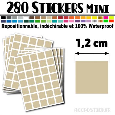 280 Carrés 1,2 cm - Stickers mini gommettes