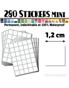 280 Carrés 1,2 cm - Stickers mini gommettes