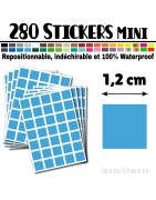 280 Carrés 1,2 cm - Stickers mini gommettes