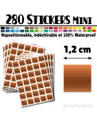 280 Carrés 1,2 cm - Stickers mini gommettes
