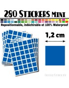 280 Carrés 1,2 cm - Stickers mini gommettes