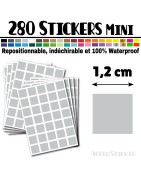 280 Carrés 1,2 cm - Stickers mini gommettes