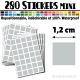 280 Carrés 1,2 cm - Stickers mini gommettes