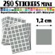 280 Carrés 1,2 cm - Stickers mini gommettes