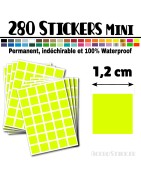 280 Carrés 1,2 cm - Stickers mini gommettes
