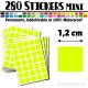 280 Carrés 1,2 cm - Stickers mini gommettes