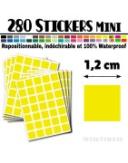 280 Carrés 1,2 cm - Stickers mini gommettes