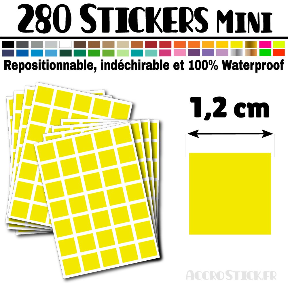280 Carrés 1,2 cm - Stickers mini gommettes 280 Carrés 1,2 cm - Stickers mini gommettes