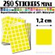 280 Carrés 1,2 cm - Stickers mini gommettes