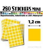 280 Carrés 1,2 cm - Stickers mini gommettes