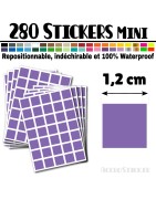 280 Carrés 1,2 cm - Stickers mini gommettes