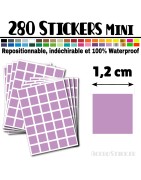 280 Carrés 1,2 cm - Stickers mini gommettes