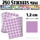 280 Carrés 1,2 cm - Stickers mini gommettes