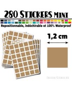 280 Carrés 1,2 cm - Stickers mini gommettes