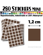 280 Carrés 1,2 cm - Stickers mini gommettes