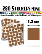 280 Carrés 1,2 cm - Stickers mini gommettes