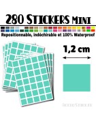 280 Carrés 1,2 cm - Stickers mini gommettes