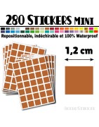 280 Carrés 1,2 cm - Stickers mini gommettes