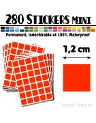 280 Carrés 1,2 cm - Stickers mini gommettes
