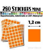 280 Carrés 1,2 cm - Stickers mini gommettes