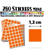 280 Carrés 1,2 cm - Stickers mini gommettes