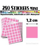 280 Carrés 1,2 cm - Stickers mini gommettes