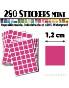 280 Carrés 1,2 cm - Stickers mini gommettes