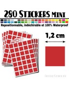 280 Carrés 1,2 cm - Stickers mini gommettes