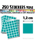 280 Carrés 1,2 cm - Stickers mini gommettes