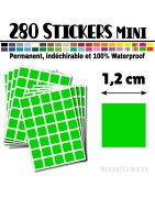 280 Carrés 1,2 cm - Stickers mini gommettes
