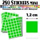 280 Carrés 1,2 cm - Stickers mini gommettes