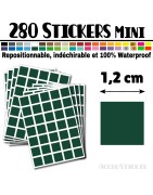 280 Carrés 1,2 cm - Stickers mini gommettes