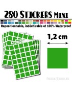 280 Carrés 1,2 cm - Stickers mini gommettes