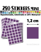 280 Carrés 1,2 cm - Stickers mini gommettes