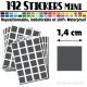 192 Carrés 1,4 cm - Stickers mini gommettes