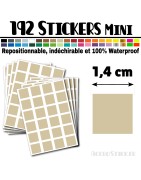 192 Carrés 1,4 cm - Stickers mini gommettes