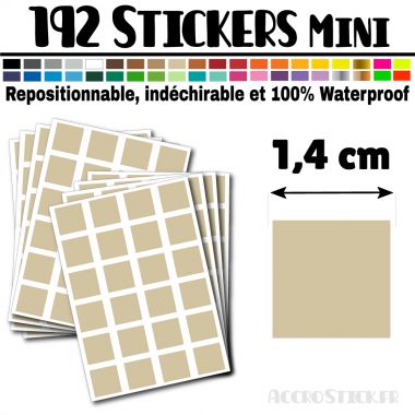 192 Carrés 1,4 cm - Stickers mini gommettes