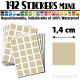 192 Carrés 1,4 cm - Stickers mini gommettes