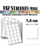 192 Carrés 1,4 cm - Stickers mini gommettes