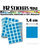 192 Carrés 1,4 cm - Stickers mini gommettes