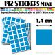 192 Carrés 1,4 cm - Stickers mini gommettes