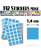 192 Carrés 1,4 cm - Stickers mini gommettes