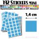 192 Carrés 1,4 cm - Stickers mini gommettes